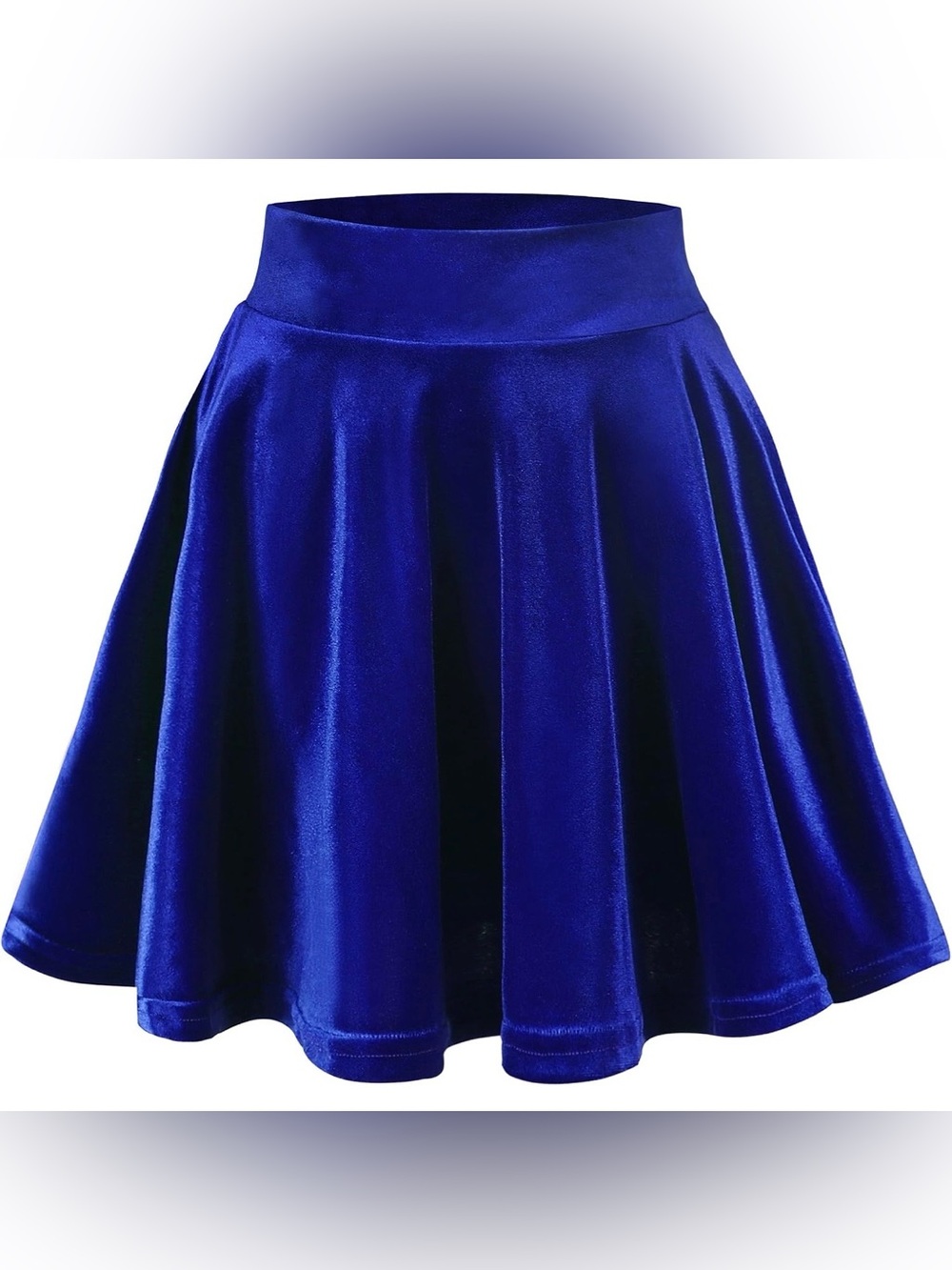 Urban CoCo Women’s XL Royal Blue Velvet Stretch Mini Flared Skater Skirt NWT